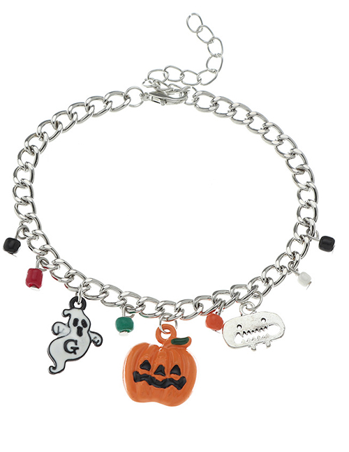 Fashion Pumpkin Thick Chain Pumpkin Imp Skull Halloween Bracelet