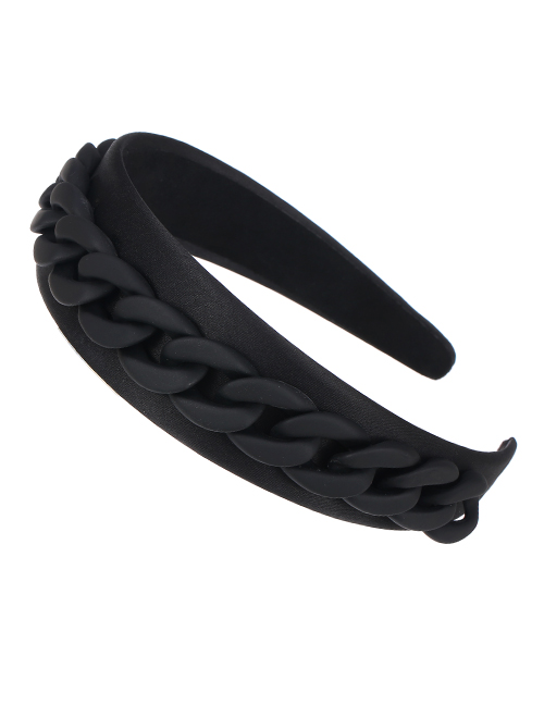 Fashion Black Fabric Resin Chain Headband