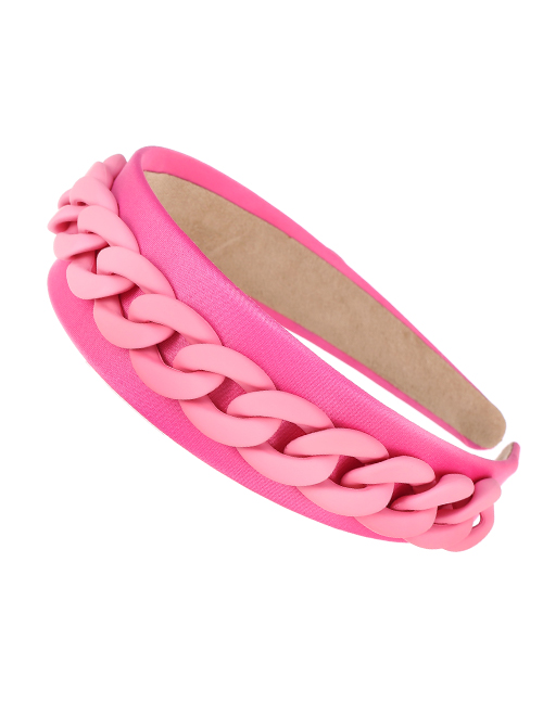 Fashion Pink Fabric Resin Chain Headband