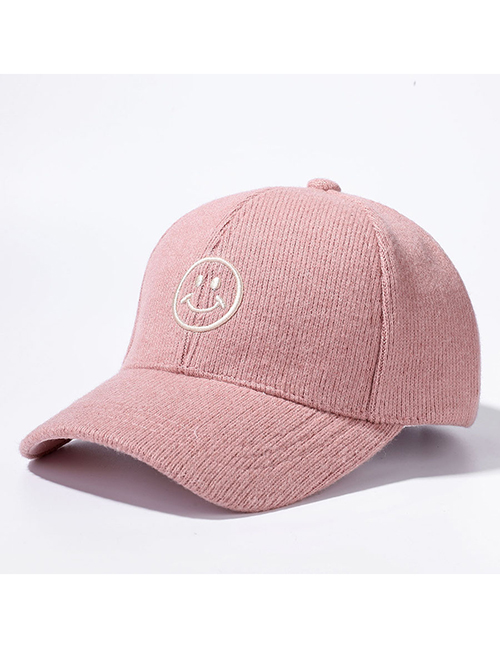 Fashion Pink Smiley Embroidered Baseball Cap