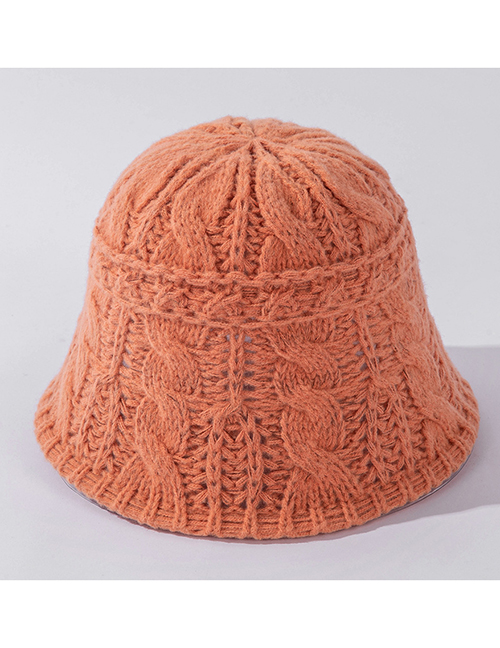 Fashion Orange Hemp Pattern Knitted Fisherman Hat