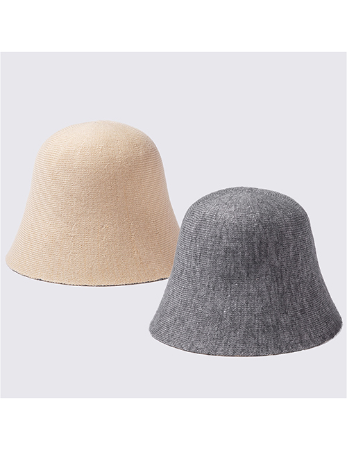 Fashion Grey Cashmere Double-sided Fisherman Hat