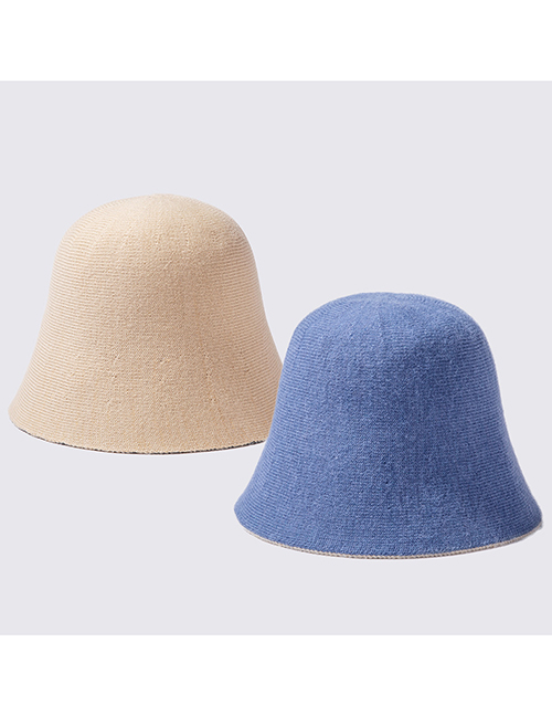 Fashion Blue Cashmere Double-sided Fisherman Hat