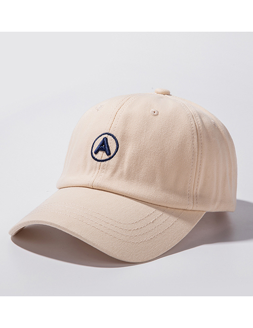 Fashion Beige Three-dimensional Letter Embroidery Cap