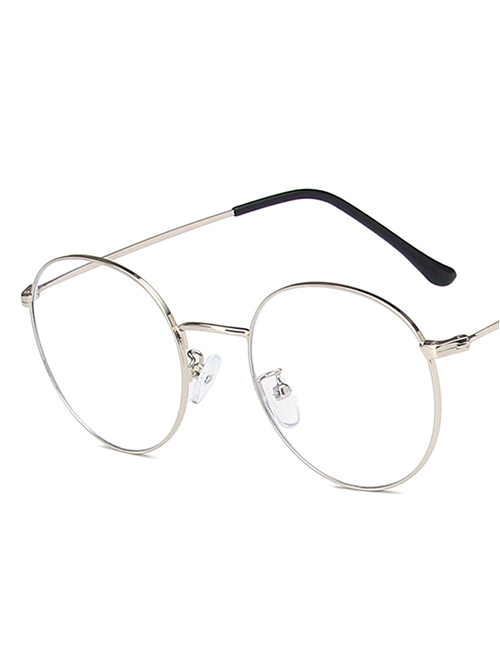Fashion Silver White Round Glasses Frame
