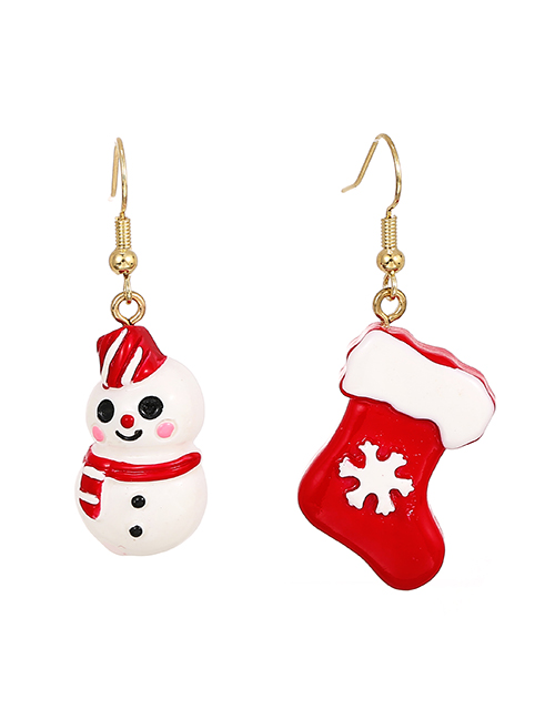 Fashion Snowman Christmas Stocking Santa Claus Balls Christmas Stocking Snowman Earrings