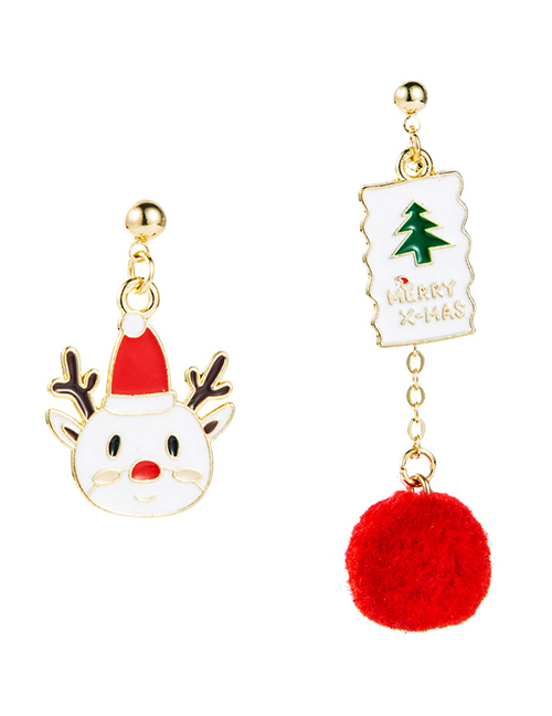 Fashion Snowman Snowman Snowflake Christmas Tree Asymmetrical Earrings