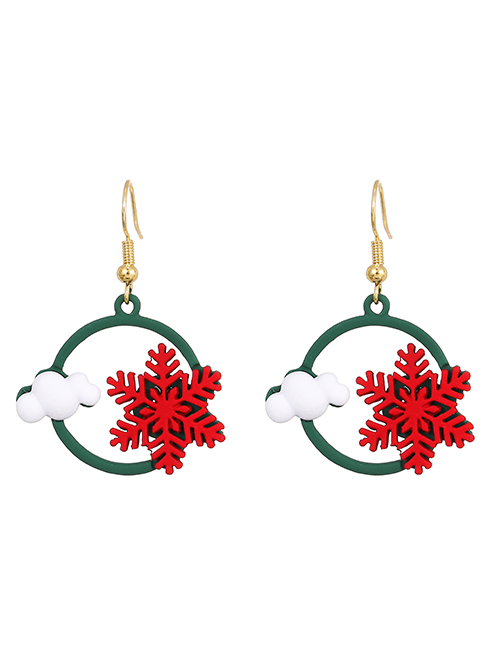 Fashion Snowflake Snowman Snowflake Christmas Tree Asymmetrical Earrings