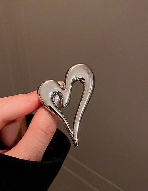 Fashion Silver Color Metal Heart Brooch