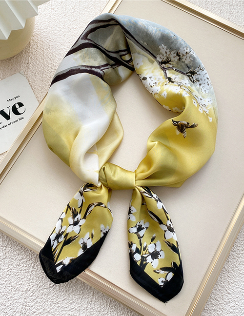 Fashion Cherry Yellow In The Sea Printed Neck Scarf