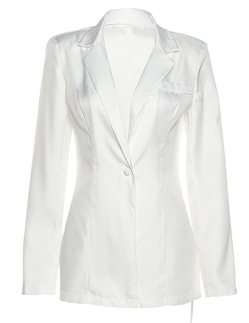 Fashion White Lapel Long Sleeve Suit