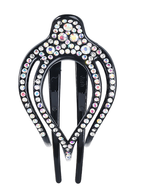 Fashion Ab Color Resin Diamond-studded Geometric Hairpin