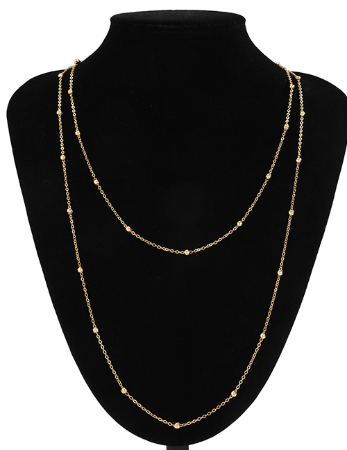 Fashion Gold Color Metallic Geometric Round Bead Chain Necklace