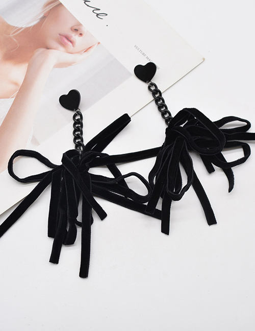 Fashion Black Firework Tassel Earrings
