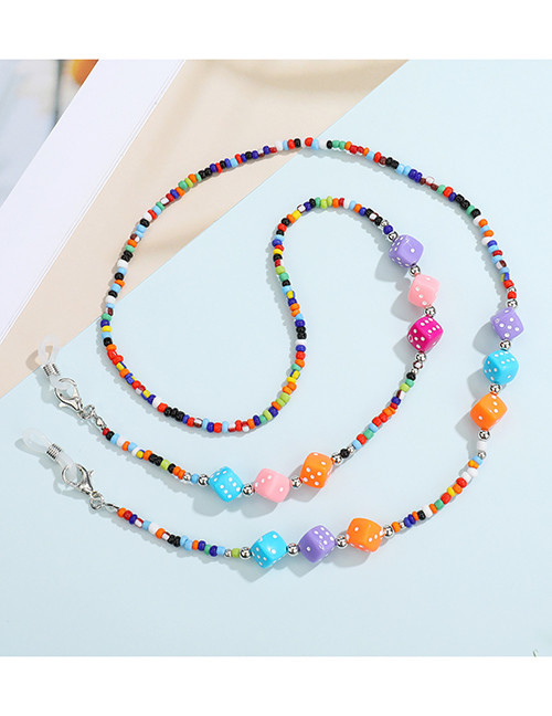 Fashion Crayons Glasses Chain Colorful Rice Beads Beaded Dice Halter Glasses Chain