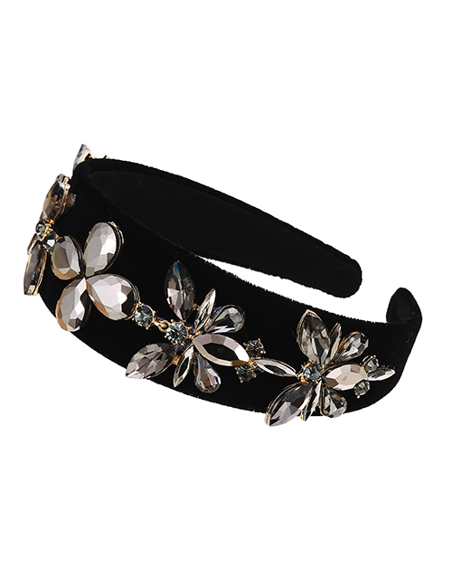 Fashion Gun Black Fabric Alloy Diamond-studded Geometric Headband