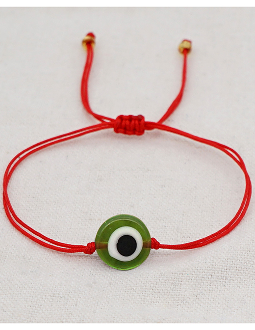 Fashion Green Woven Flat Knot Round Eye Bracelet