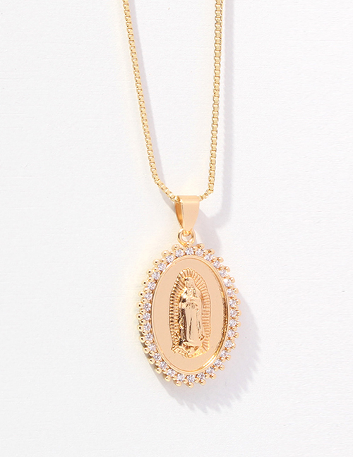 Fashion 3# Virgin Mary Embossed Necklace