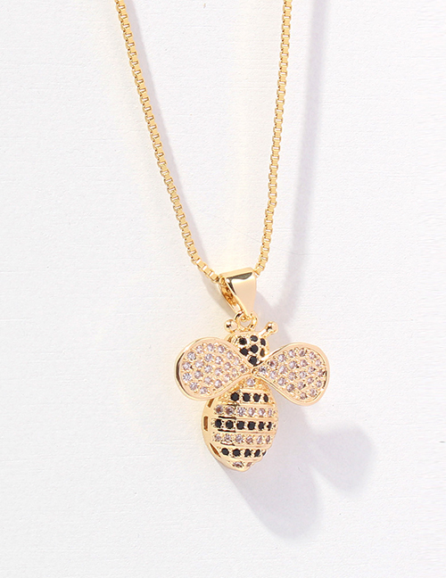 Fashion Bee Alloy Diamond Bee Necklace