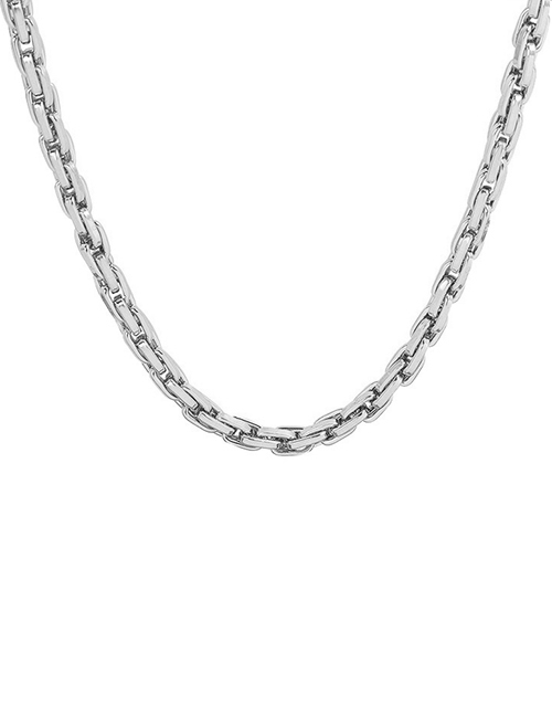 Fashion Steel Color Necklace 40+5cm Titanium Steel Thick Chain Necklace