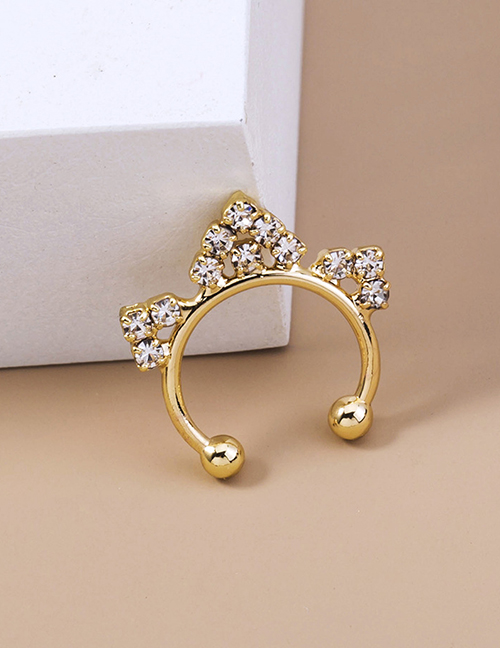 Fashion Gold Crown Crystal Diamond Nose Ring
