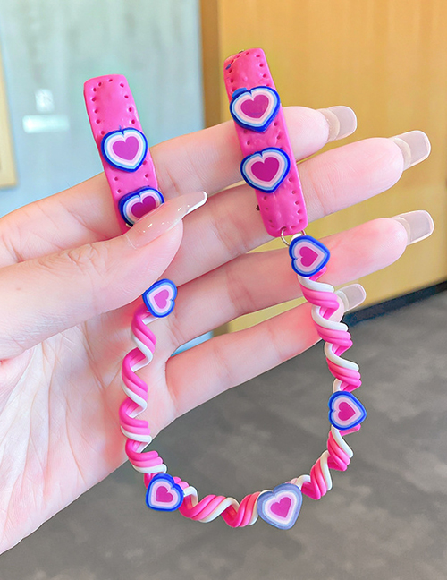 Fashion Pink Love Children's Small Flower Braided Hair Curling Iron