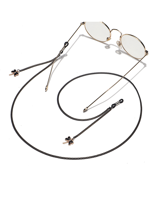 Fashion Black Alloy Dragonfly Chain Glasses Chain