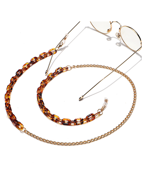 Fashion Gold Resin Plastic Leopard Print Glasses Chain