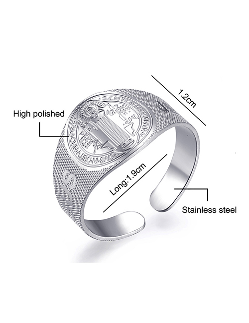 Fashion Silver Ring Stainless Steel Catholic Holy Brand Ring