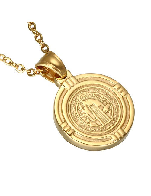 Fashion Gold (with Picture Chain) Stainless Steel Portrait Medal Necklace