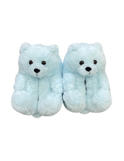 Fashion Blue 20cm Children's Teddy Bear Plush Slippers