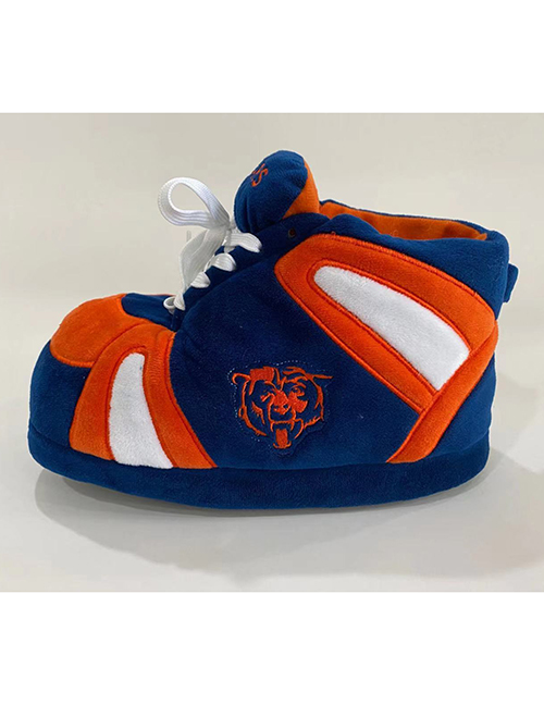 Fashion Orange And Blue Color Matching Team League Contrasting Color Plush Slippers