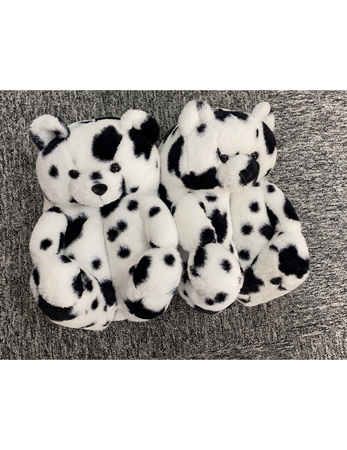 Fashion Cow Color Plush Padded Teddy Bear Slippers