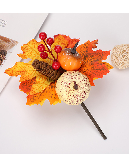 Fashion H Plug-in Halloween Simulation Pumpkin Pine Cone Maple Leaf Plug-in