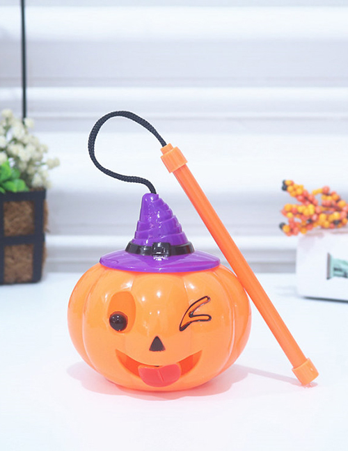 Fashion Halloween Emoji Light-squinted Eyes (with Light And Sound) (with Electronics) Halloween Portable Pumpkin Lantern
