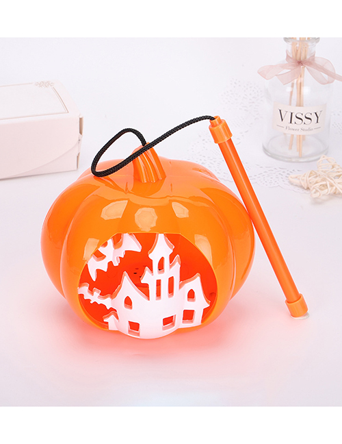 Fashion Halloween Lantern--white Castle Trumpet (with Light And Sound) (with Electronics) Halloween Portable Pumpkin Lantern