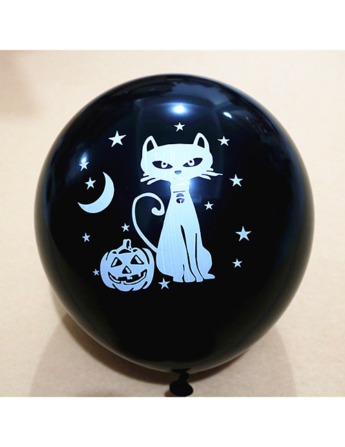 Fashion Black Kitten Halloween Printed Balloons (about 100 Pieces)