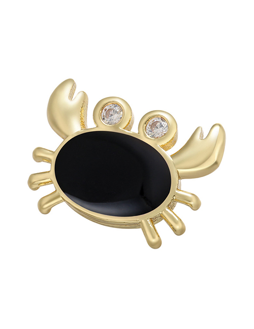 Fashion Black Copper Inlaid Zirconium Drip Oil Crab Diy Accessories