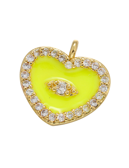 Fashion Eyes Yellow Copper Inlaid Zirconium Drop Nectarine Heart Diy Accessories