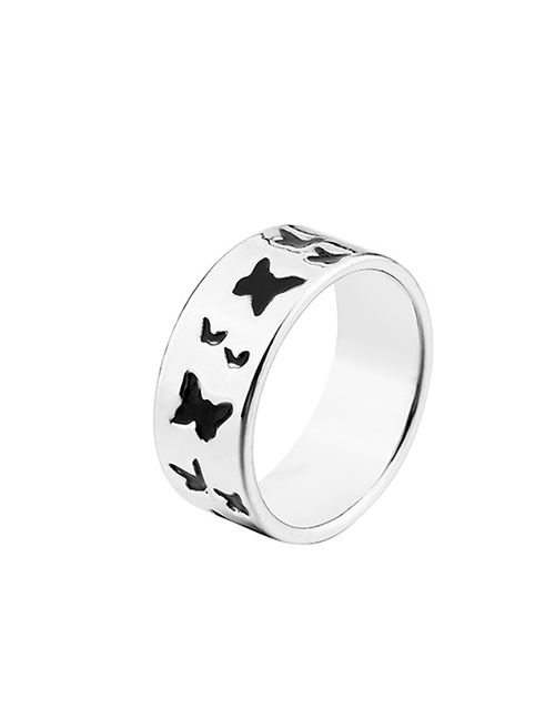 Fashion Three Butterflies Alloy Butterfly Flame Star Moon Ring