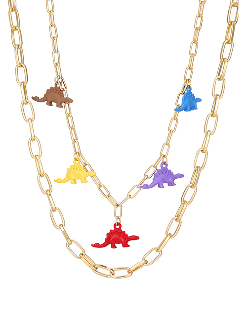 Fashion Gold Color Alloy Dinosaur Multilayer Necklace