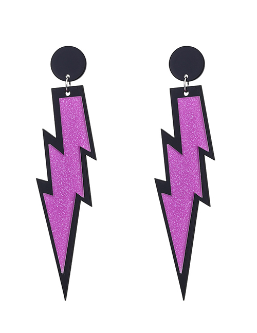 Fashion Purple Cartoon Three-dimensional Lightning Earrings
