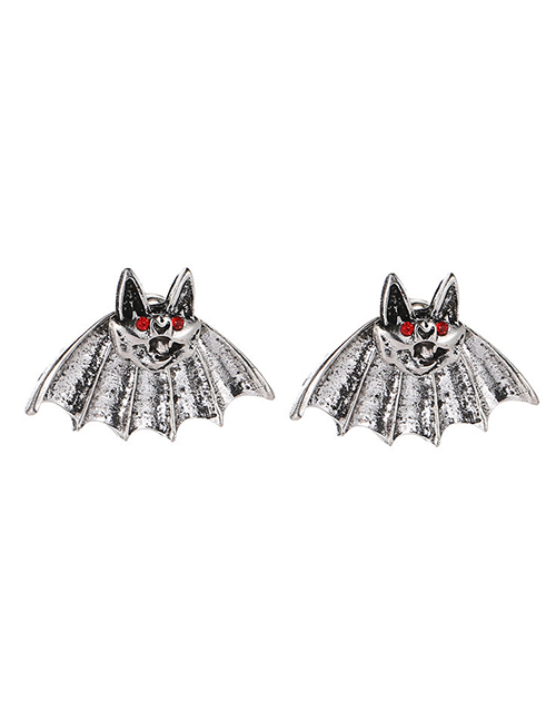 Fashion Silver Color Pierced Bat Earrings