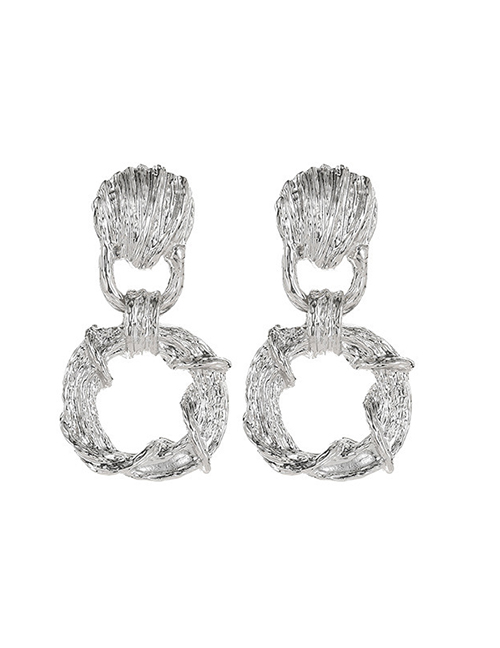 Fashion Silver Color Irregular Geometric Earrings