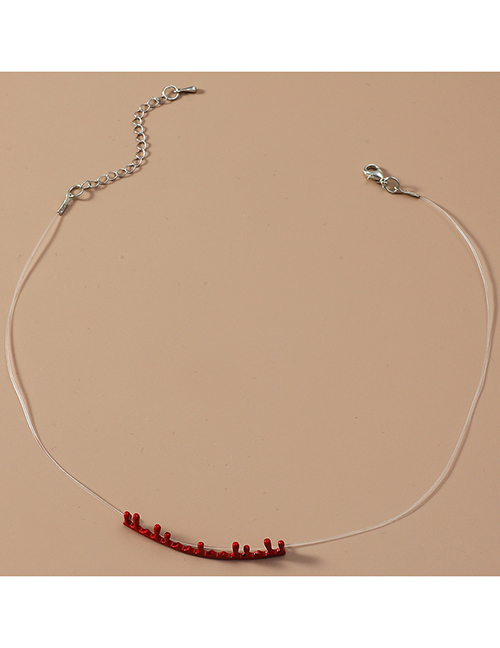 Fashion Red Acrylic Lava Necklace