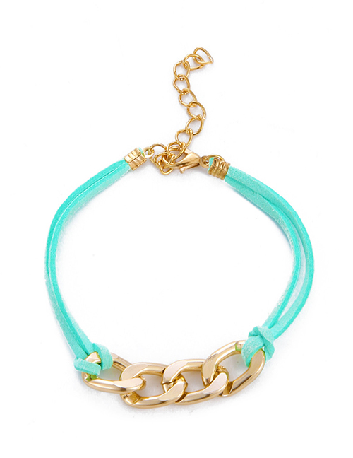 Fashion Blue Metal Braided Bracelet Chain Bracelet