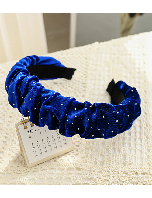 Fashion Royal Blue Pleated Velvet Headband