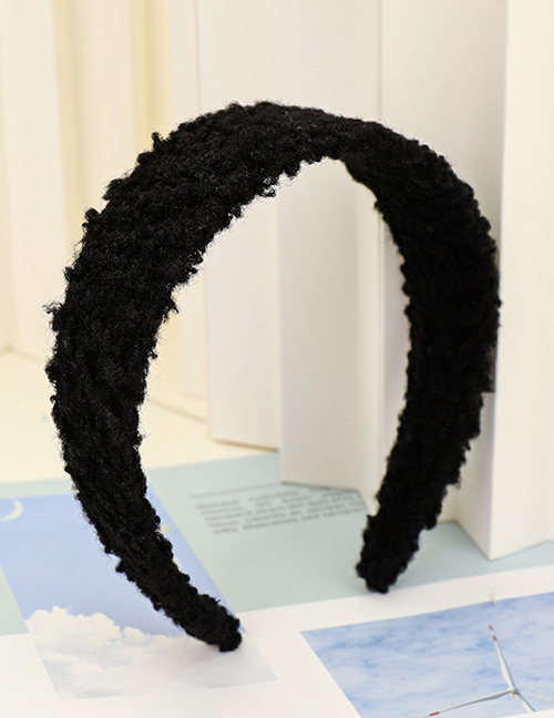 Fashion Black Woolen Flat Headband