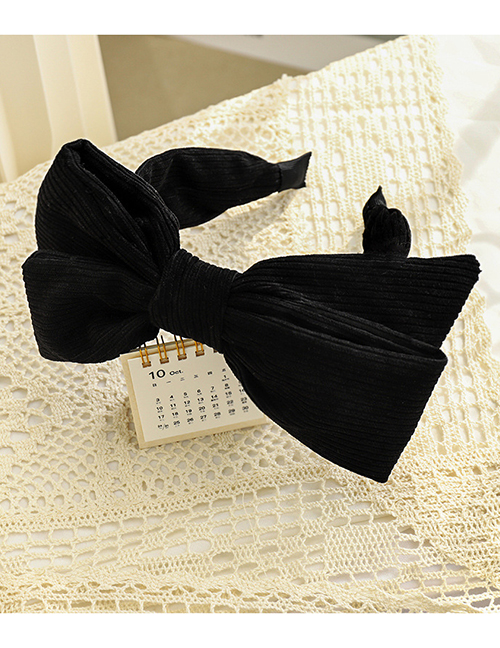 Fashion Black Corduroy Three-dimensional Bow Headband