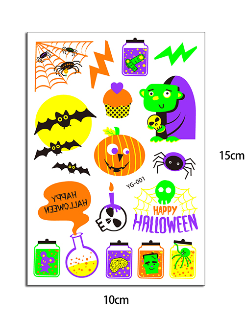Fashion 1# Children Cartoon Halloween Fluorescent Tattoo Stickers